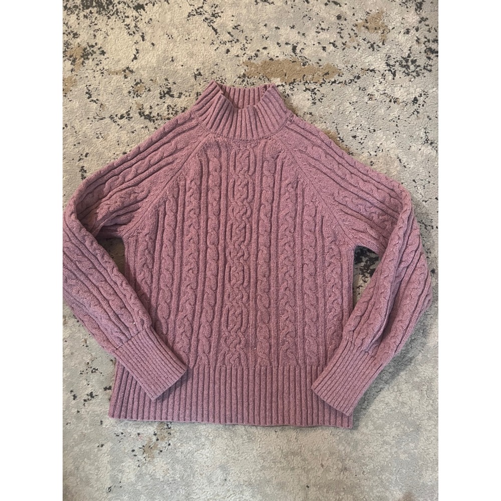 Joie Cable‎ Knit Mock Neck Sweater Pullover Mauve Pink Women's Size M
